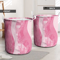 Polynesian Tribal Pattern Patchwork Picturesque Laundry Basket Rose Pink