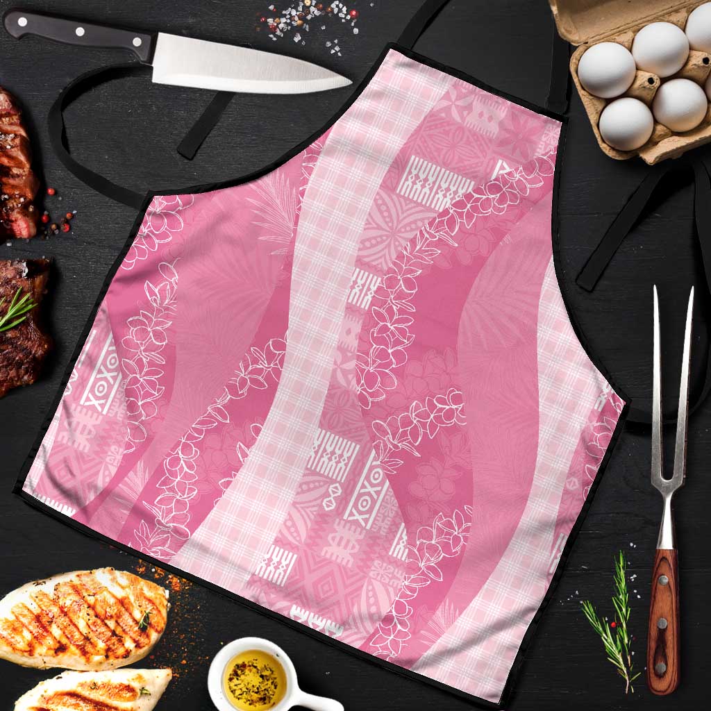 Polynesian Tribal Pattern Patchwork Picturesque Apron Rose Pink