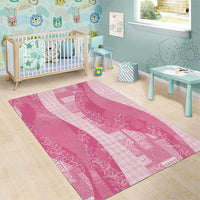 Polynesian Tribal Pattern Patchwork Picturesque Area Rug Rose Pink