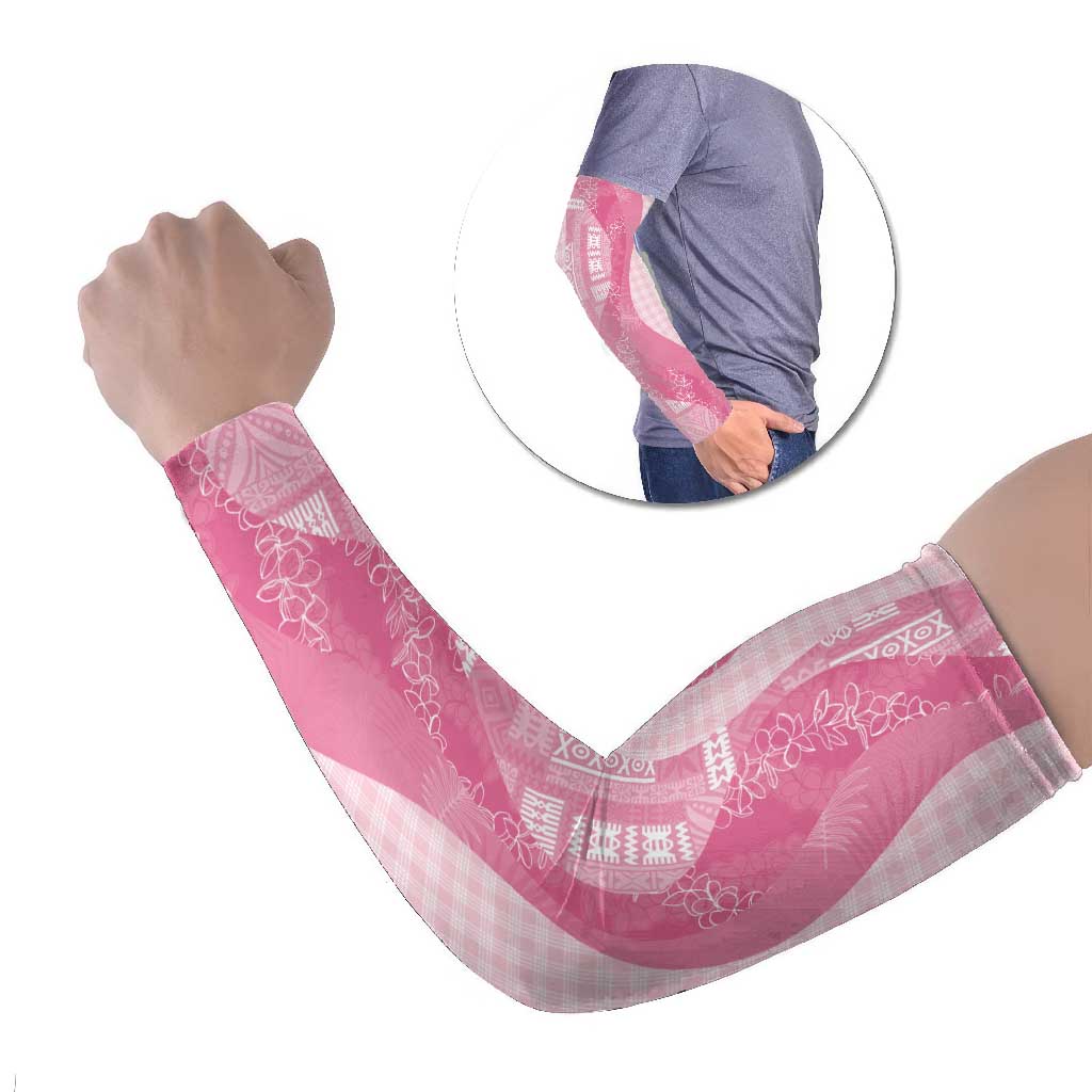 Polynesian Tribal Pattern Patchwork Picturesque Arm Sleeves Rose Pink