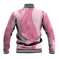 Polynesian Tribal Pattern Patchwork Picturesque Baseball Jacket Rose Pink