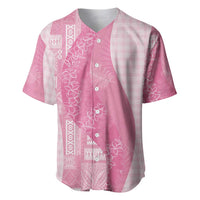 Polynesian Tribal Pattern Patchwork Picturesque Baseball Jersey Rose Pink