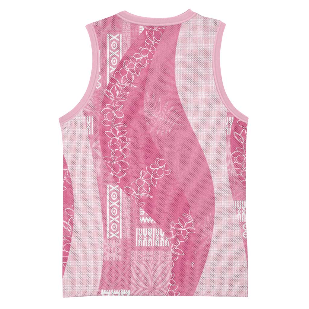 Polynesian Tribal Pattern Patchwork Picturesque Basketball Jersey Rose Pink