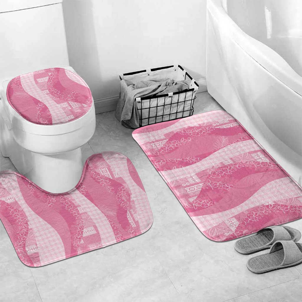 Polynesian Tribal Pattern Patchwork Picturesque Bathroom Set Rose Pink