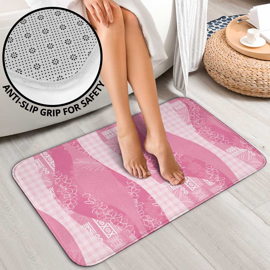 Polynesian Tribal Pattern Patchwork Picturesque Bathroom Set Rose Pink