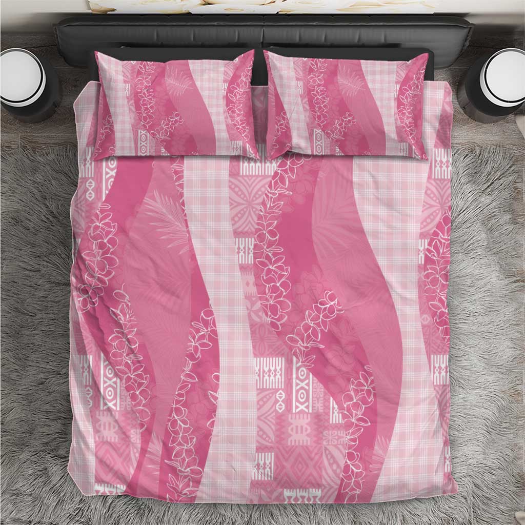 Polynesian Tribal Pattern Patchwork Picturesque Bedding Set Rose Pink