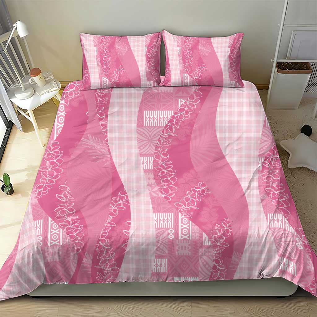 Polynesian Tribal Pattern Patchwork Picturesque Bedding Set Rose Pink