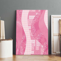 Polynesian Tribal Pattern Patchwork Picturesque Canvas Wall Art Rose Pink