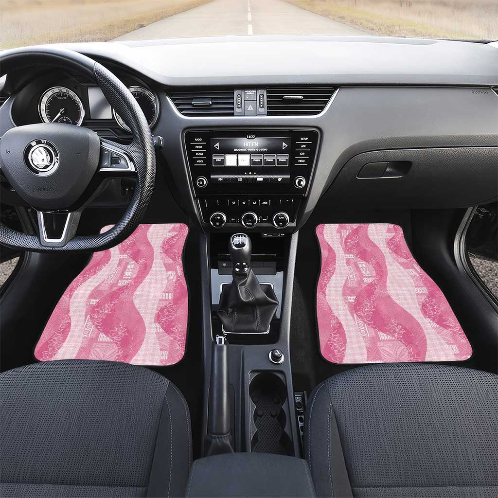 Polynesian Tribal Pattern Patchwork Picturesque Car Mats Rose Pink