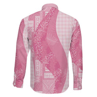 Polynesian Tribal Pattern Patchwork Picturesque Family Matching Puletasi and Hawaiian Shirt Rose Pink