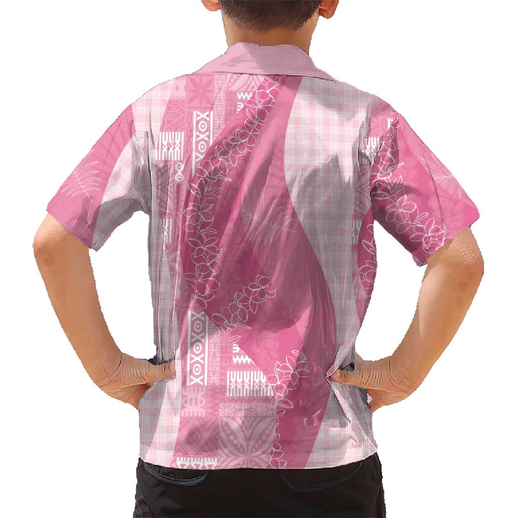 Polynesian Tribal Pattern Patchwork Picturesque Family Matching Summer Maxi Dress and Hawaiian Shirt Rose Pink