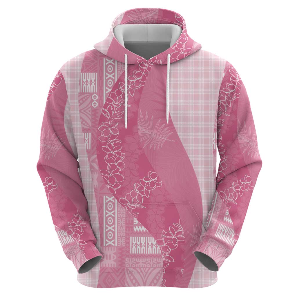 Polynesian Tribal Pattern Patchwork Picturesque Hoodie Rose Pink