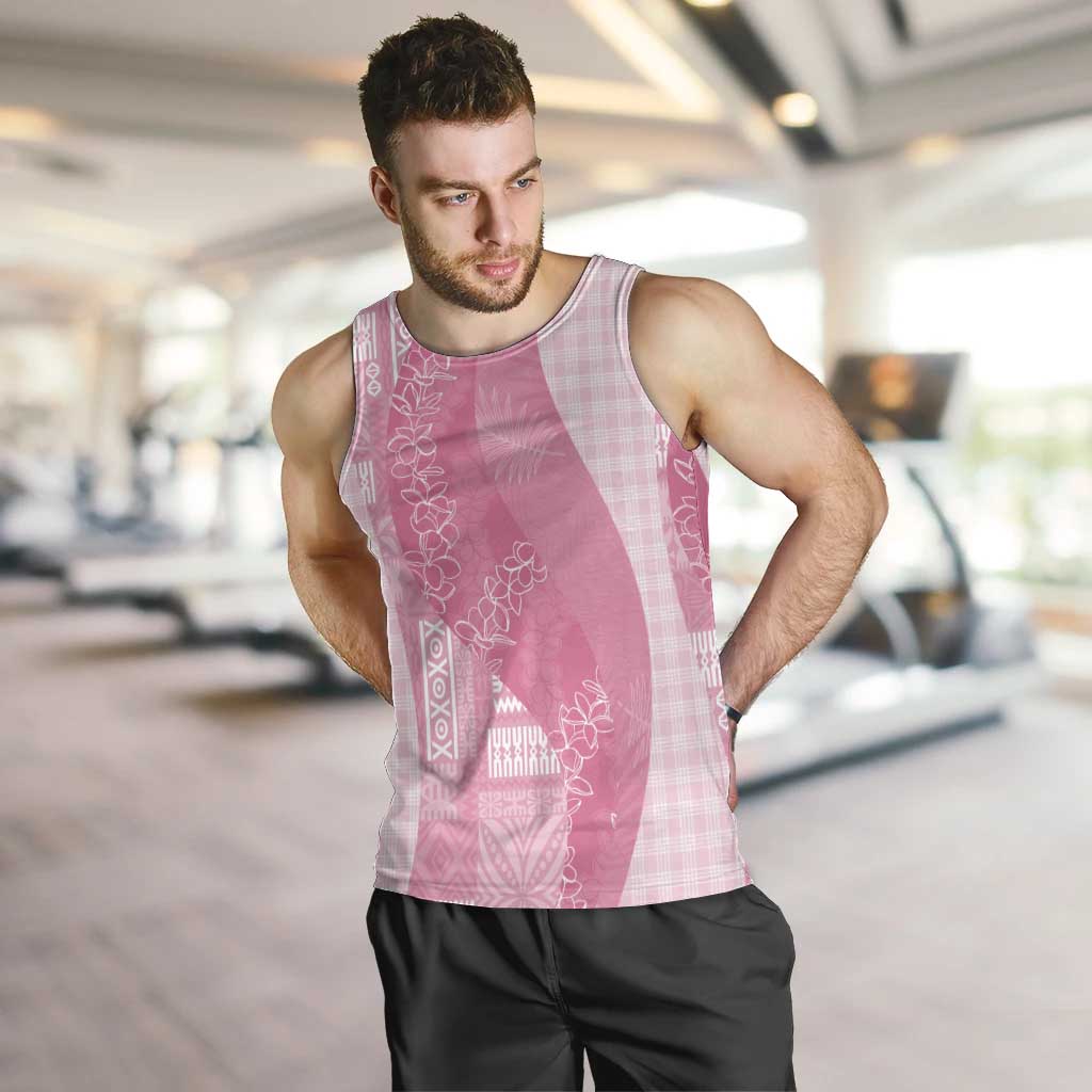 Polynesian Tribal Pattern Patchwork Picturesque Men Tank Top Rose Pink