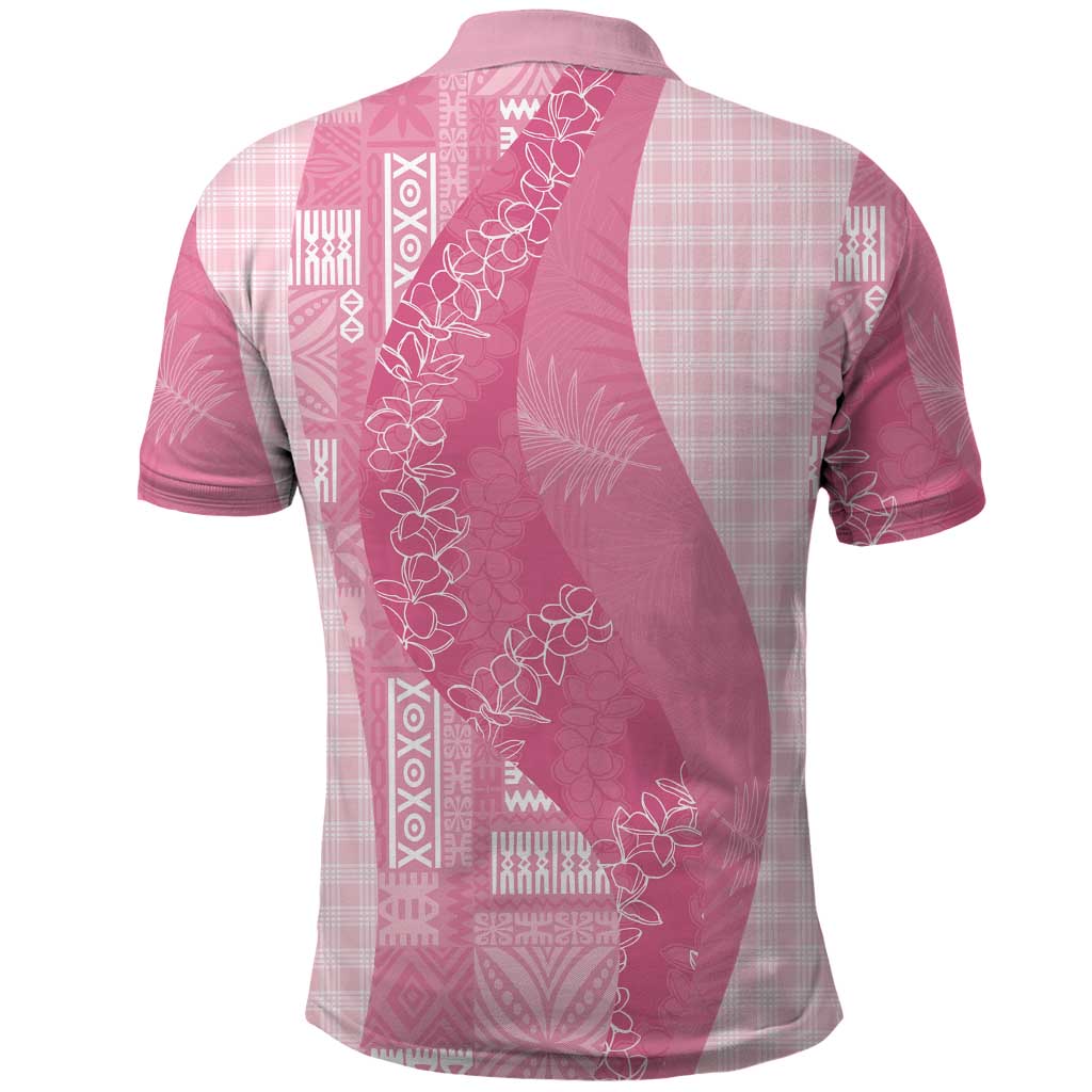 Polynesian Tribal Pattern Patchwork Picturesque Polo Shirt Rose Pink