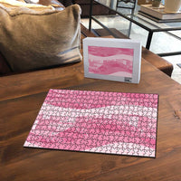 Polynesian Tribal Pattern Patchwork Picturesque Puzzle Rose Pink