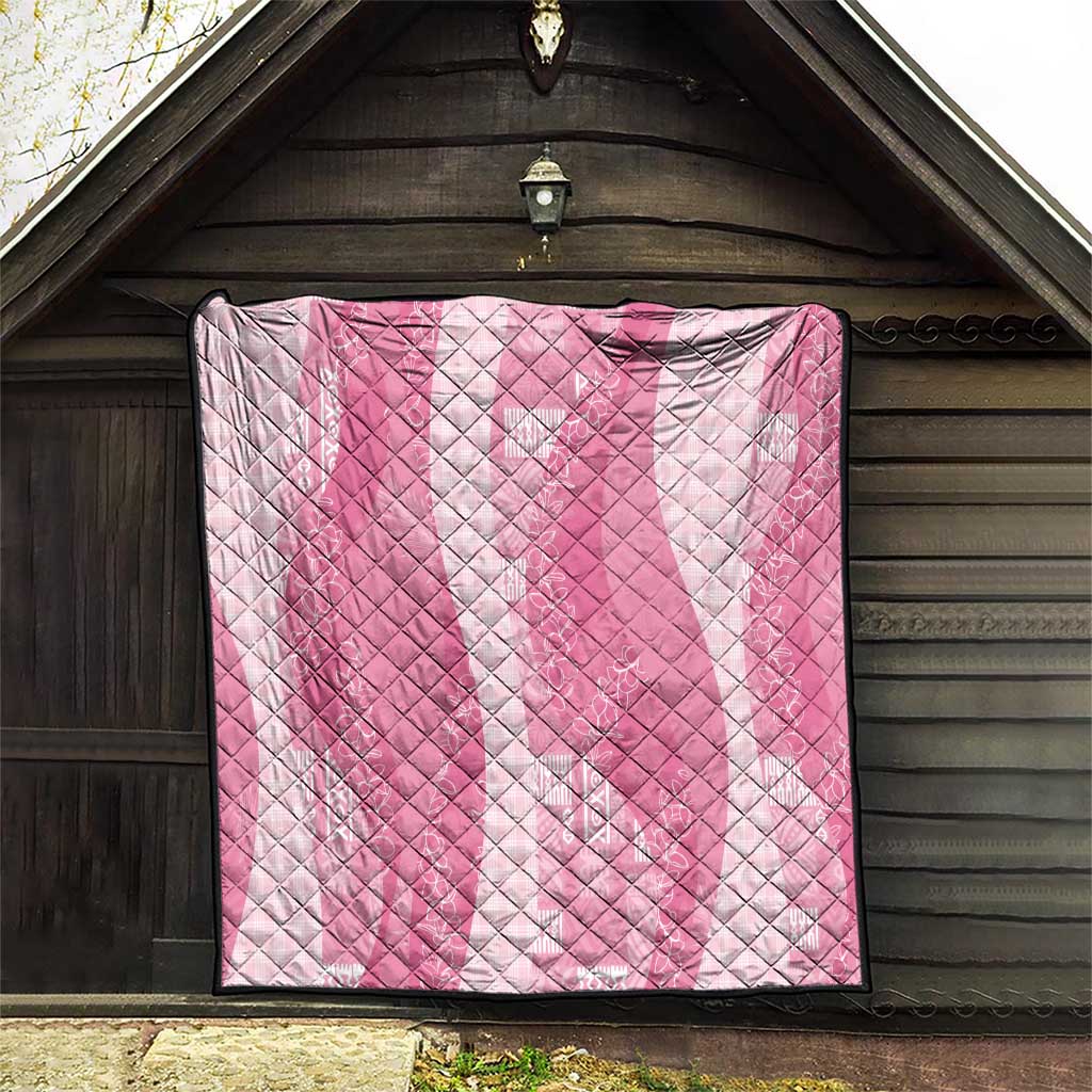 Polynesian Tribal Pattern Patchwork Picturesque Quilt Rose Pink