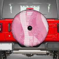 Polynesian Tribal Pattern Patchwork Picturesque Spare Tire Cover Rose Pink