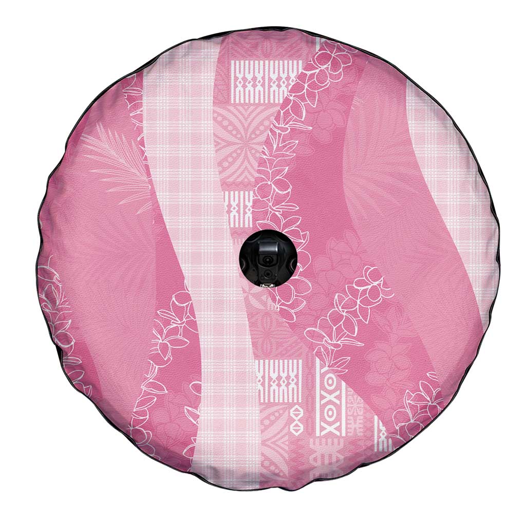 Polynesian Tribal Pattern Patchwork Picturesque Spare Tire Cover Rose Pink