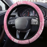 Polynesian Tribal Pattern Patchwork Picturesque Steering Wheel Cover Rose Pink