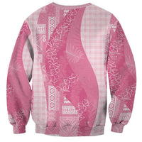 Polynesian Tribal Pattern Patchwork Picturesque Sweatshirt Rose Pink