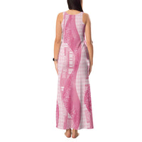Polynesian Tribal Pattern Patchwork Picturesque Tank Maxi Dress Rose Pink