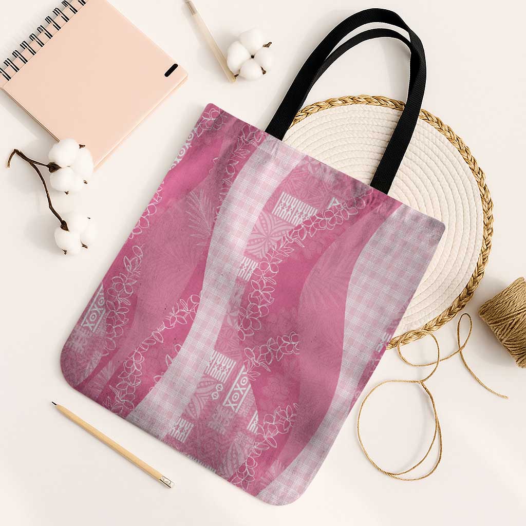 Polynesian Tribal Pattern Patchwork Picturesque Tote Bag Rose Pink