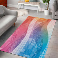 Polynesian Tribal Pattern Patchwork Picturesque Area Rug Holographic