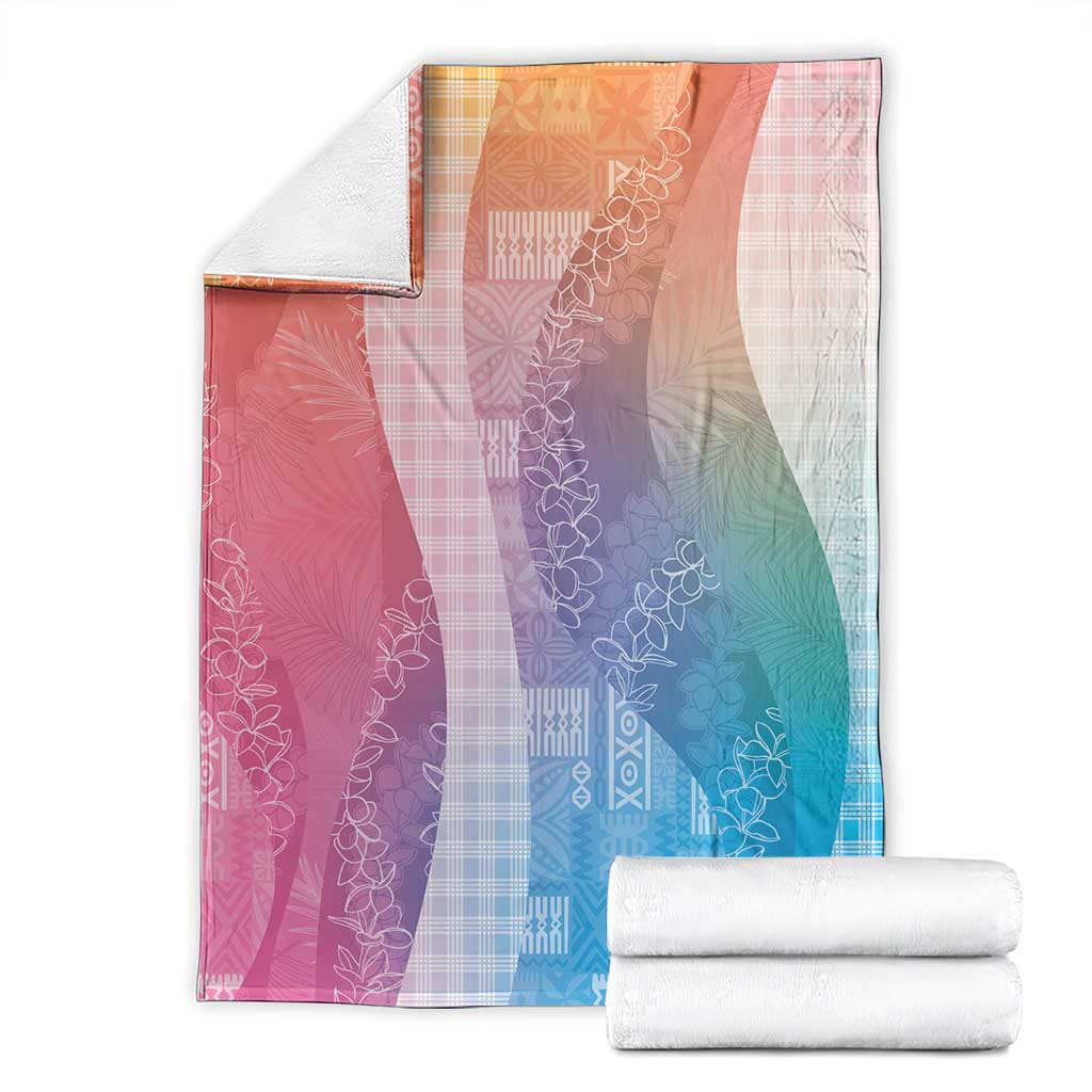 Polynesian Tribal Pattern Patchwork Picturesque Blanket Holographic