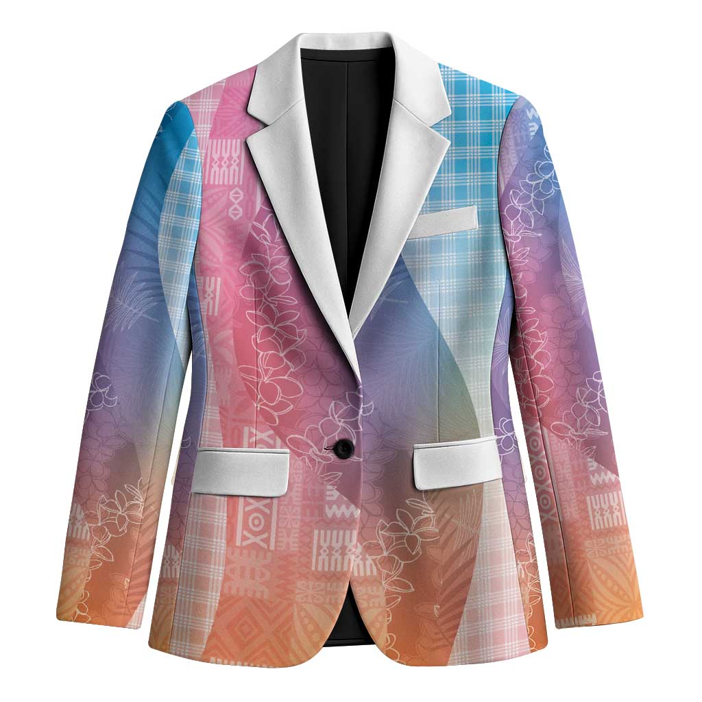 Polynesian Tribal Pattern Patchwork Picturesque Blazer Holographic