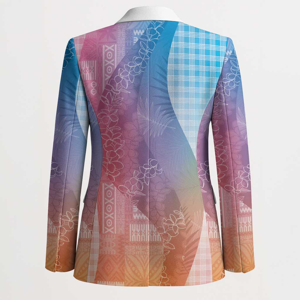 Polynesian Tribal Pattern Patchwork Picturesque Blazer Holographic
