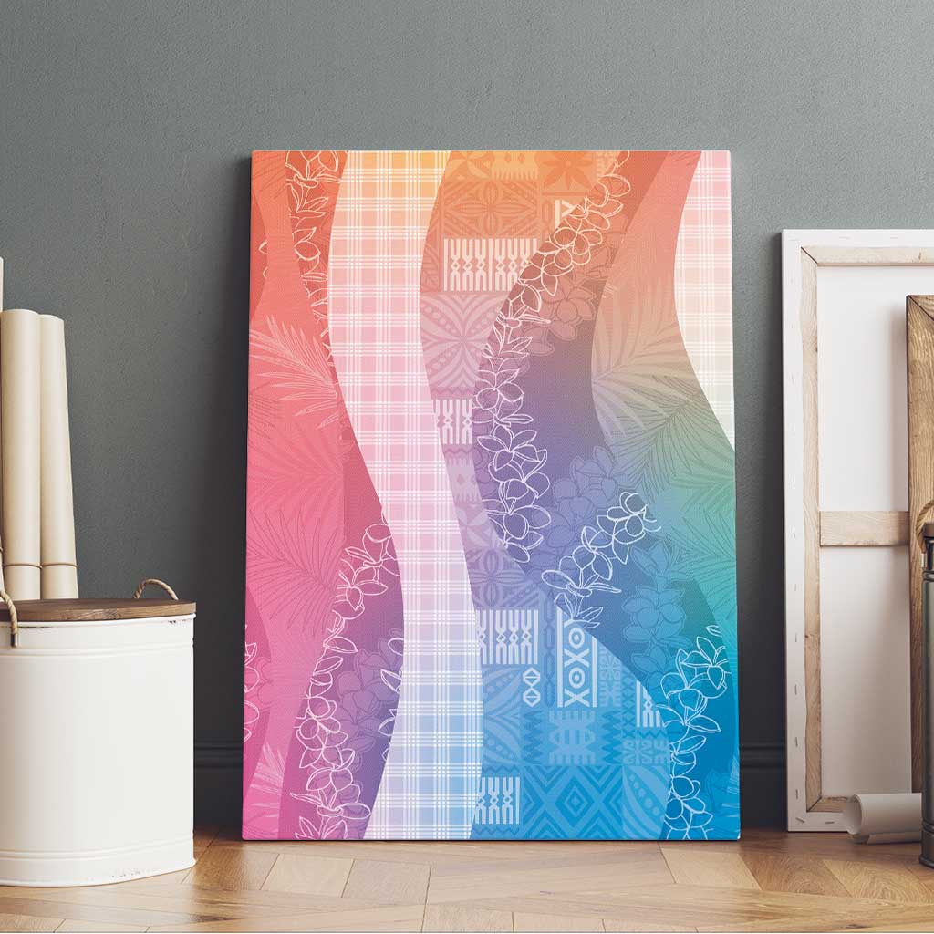 Polynesian Tribal Pattern Patchwork Picturesque Canvas Wall Art Holographic