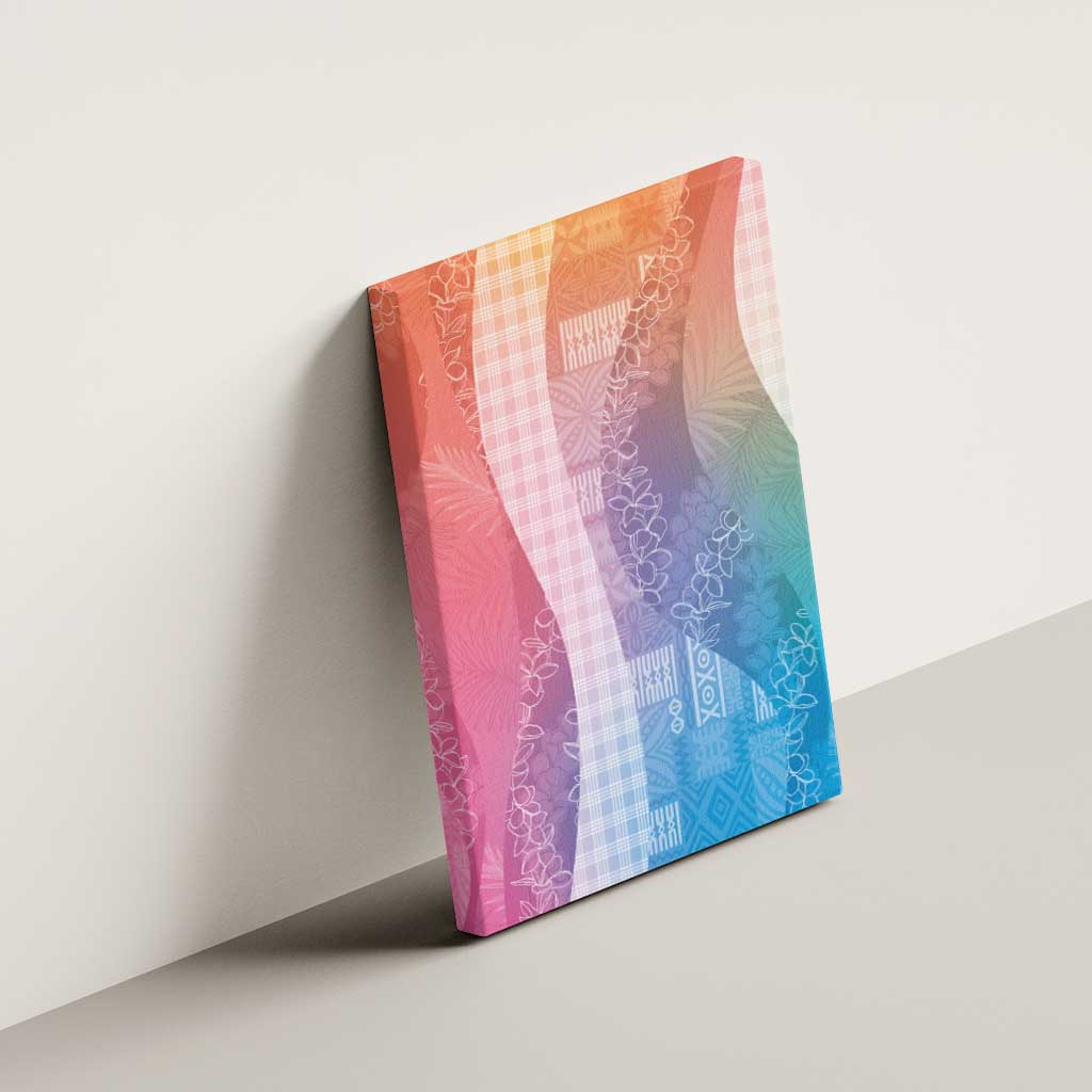 Polynesian Tribal Pattern Patchwork Picturesque Canvas Wall Art Holographic
