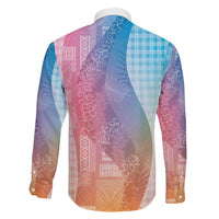 Polynesian Tribal Pattern Patchwork Picturesque Family Matching Long Sleeve Bodycon Dress and Hawaiian Shirt Holographic