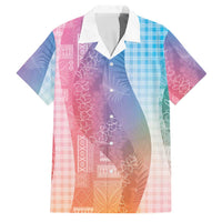 Polynesian Tribal Pattern Patchwork Picturesque Family Matching Mermaid Dress and Hawaiian Shirt Holographic