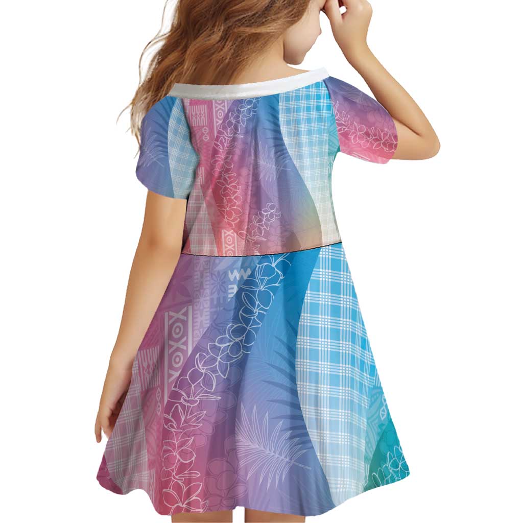 Polynesian Tribal Pattern Patchwork Picturesque Family Matching Off The Shoulder Long Sleeve Dress and Hawaiian Shirt Holographic