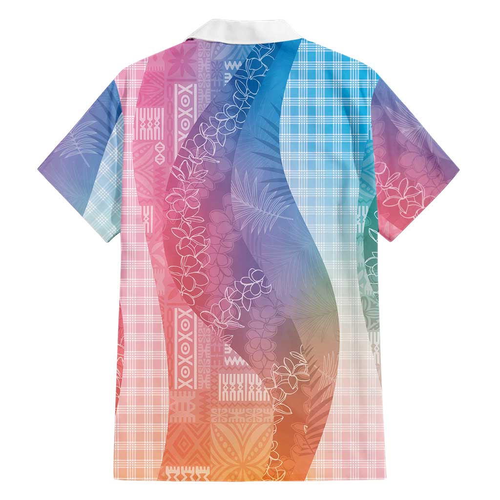 Polynesian Tribal Pattern Patchwork Picturesque Family Matching Short Sleeve Bodycon Dress and Hawaiian Shirt Holographic