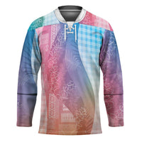 Polynesian Tribal Pattern Patchwork Picturesque Hockey Jersey Holographic