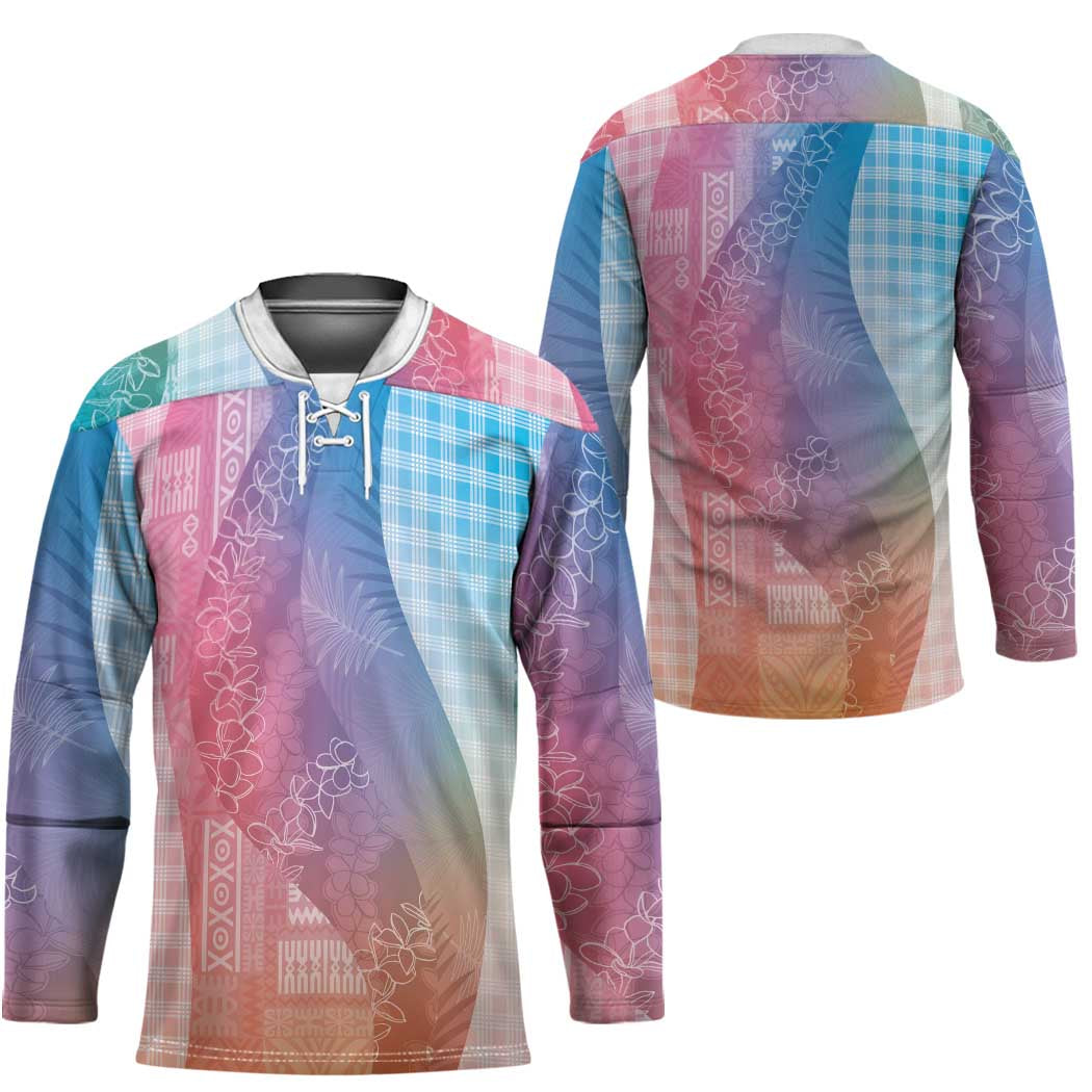 Polynesian Tribal Pattern Patchwork Picturesque Hockey Jersey Holographic