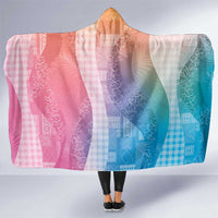 Polynesian Tribal Pattern Patchwork Picturesque Hooded Blanket Holographic