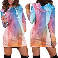 Polynesian Tribal Pattern Patchwork Picturesque Hoodie Dress Holographic