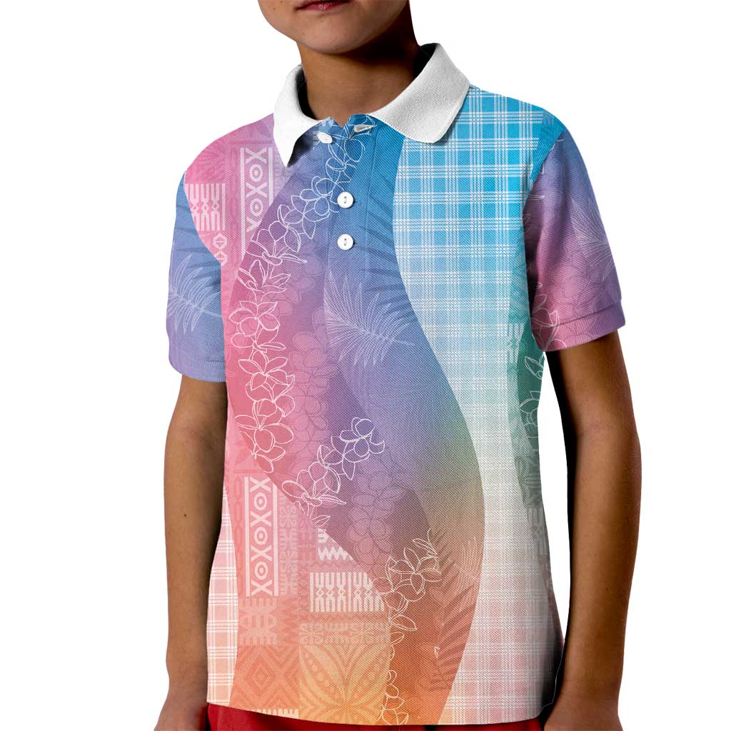 Polynesian Tribal Pattern Patchwork Picturesque Kid Polo Shirt Holographic