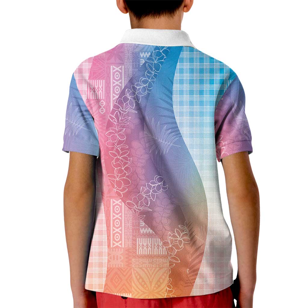 Polynesian Tribal Pattern Patchwork Picturesque Kid Polo Shirt Holographic