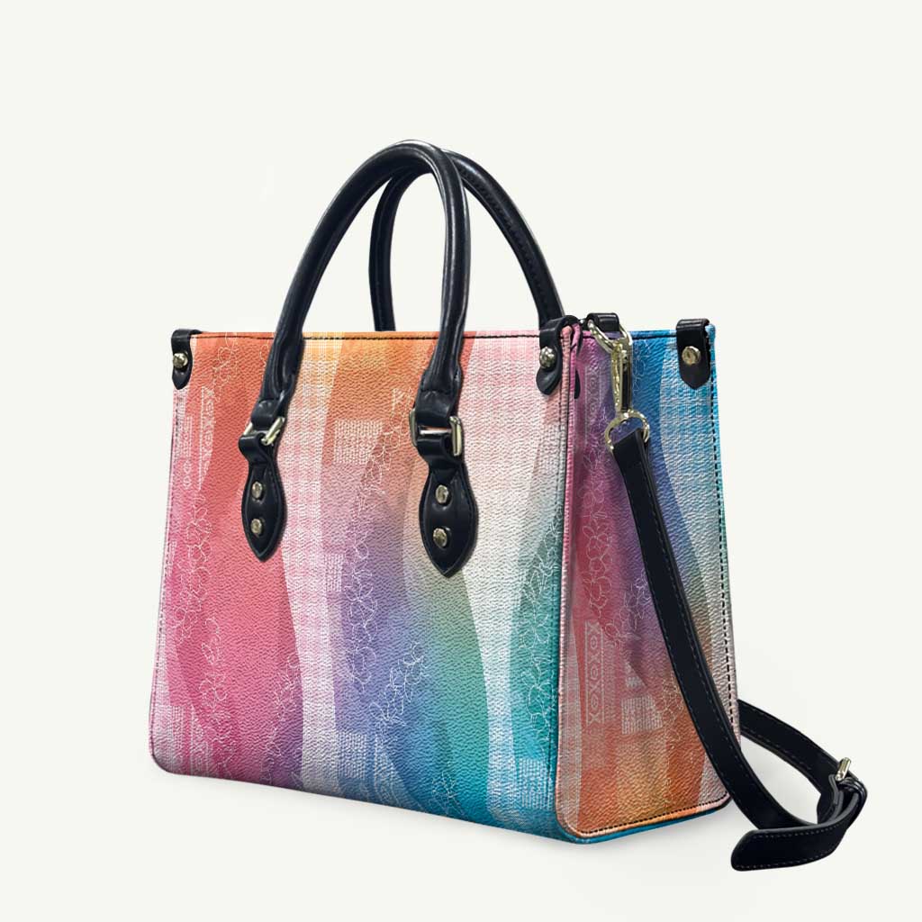 Polynesian Tribal Pattern Patchwork Picturesque Leather Bag Holographic