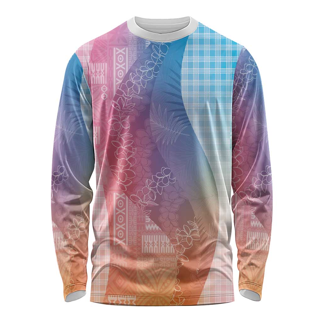 Polynesian Tribal Pattern Patchwork Picturesque Long Sleeve Shirt Holographic