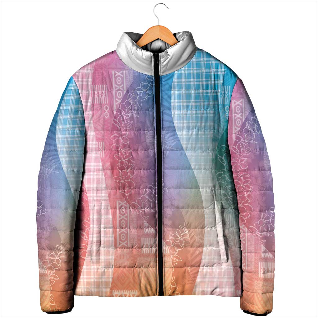 Polynesian Tribal Pattern Patchwork Picturesque Padded Jacket Holographic