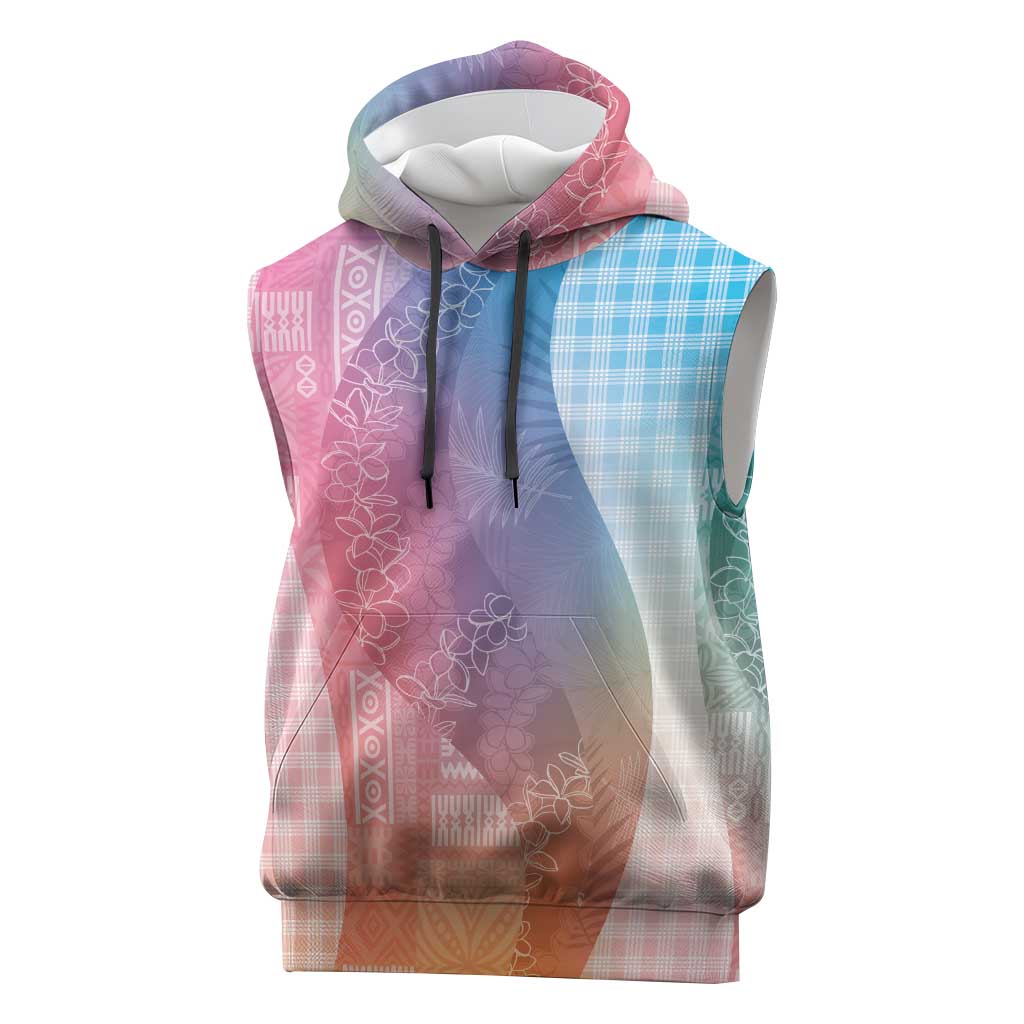 Polynesian Tribal Pattern Patchwork Picturesque Sleeveless Hoodie Holographic