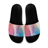Polynesian Tribal Pattern Patchwork Picturesque Slide Sandals Holographic