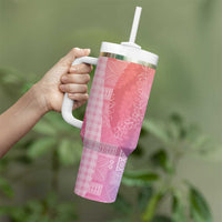 Polynesian Tribal Pattern Patchwork Picturesque Tumbler With Handle Holographic