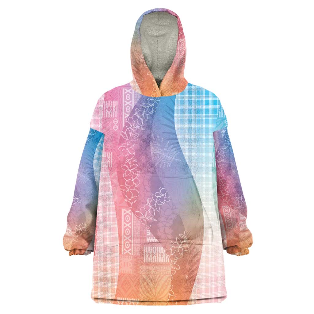 Polynesian Tribal Pattern Patchwork Picturesque Wearable Blanket Hoodie Holographic
