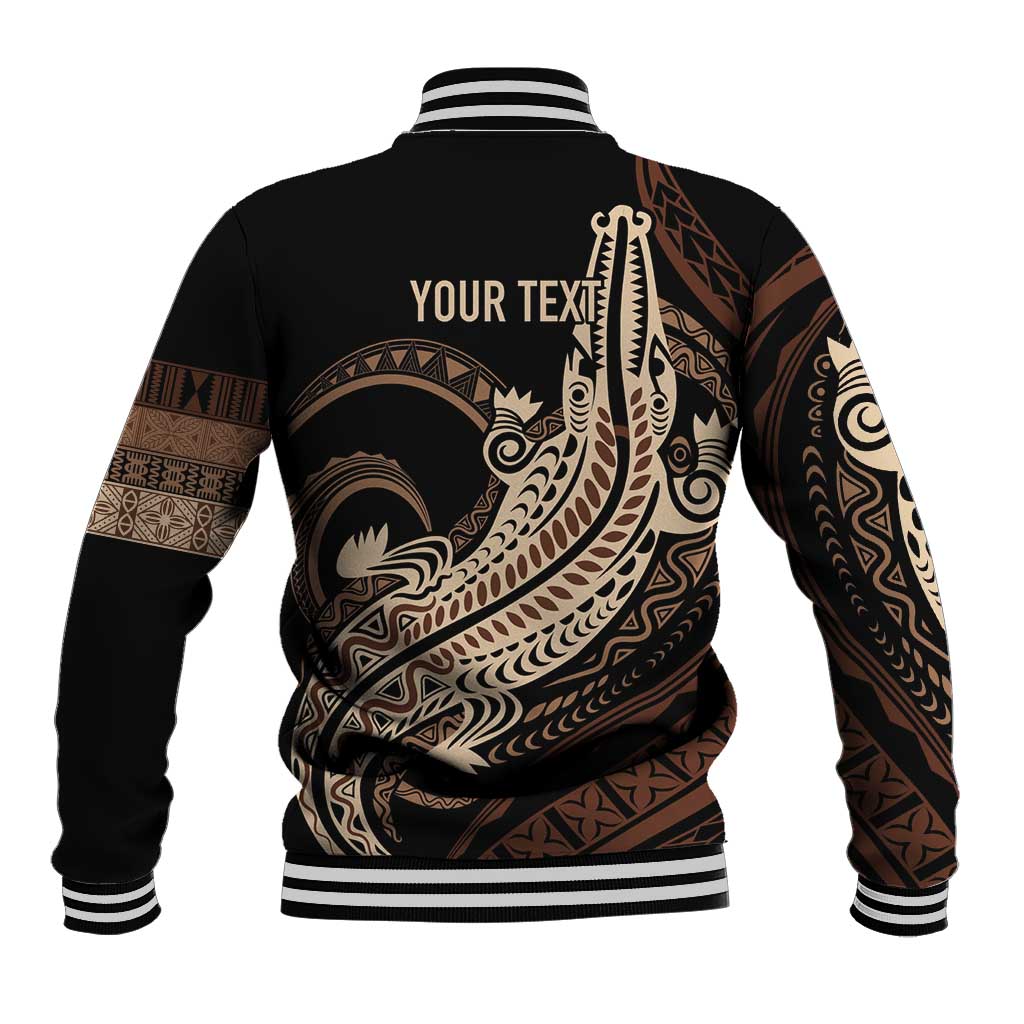 Personalized Solomon Islands Crocodile Baseball Jacket Hapi Isles - Independence Anniversary